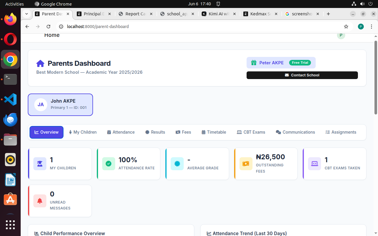 Parent Dashboard